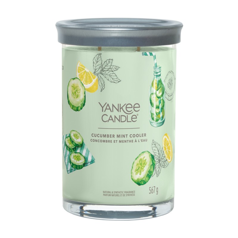 Tumbler Świeca w Dużym Słoiku z Dwoma Knotami Cucumber Mint Cooler