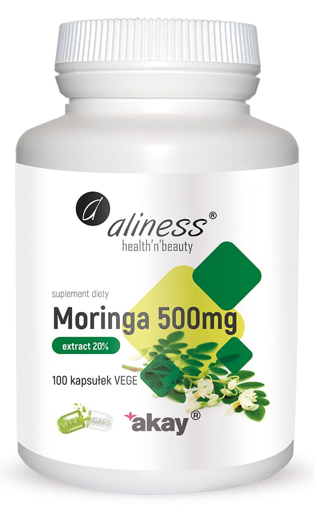 Aliness Moringa Extract 500mg - Naturalne Wsparcie Antyoksydacyjne (100 Kapsułek Vege)