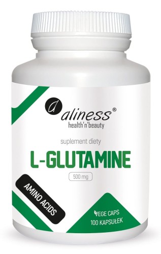Aliness L-Glutamine 500 mg - 100 Kapsułek Vege dla Regeneracji i Odporności