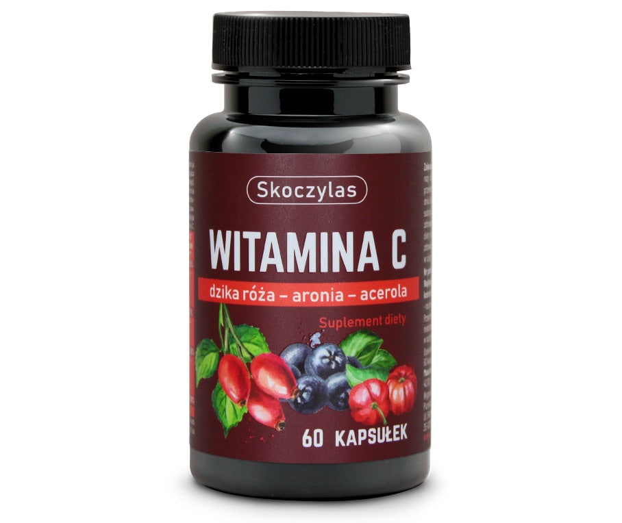 Skoczylas Witamina C Trio - Dzika Róża, Aronia, Acerola - 60 Kapsułek