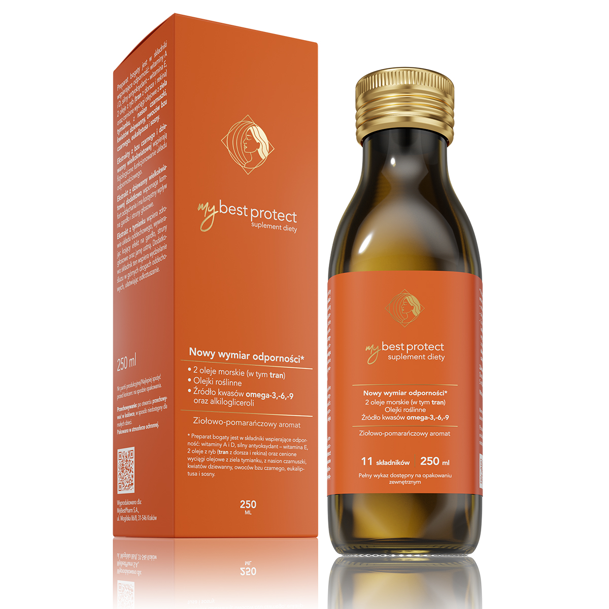 Mybestpharm Mybestprotect Aromat ZiołOwo-PomarańCzowy Suplement Diety 250Ml