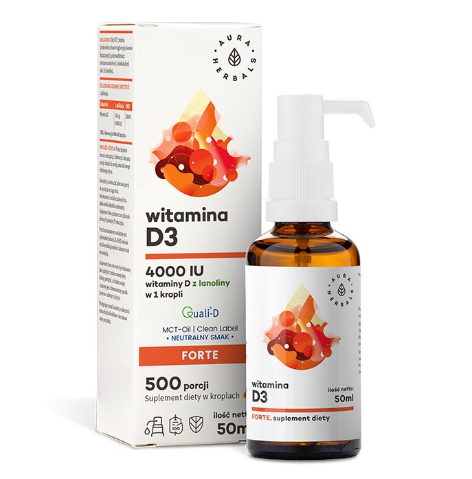 Aura Herbals Witamina D3 4000IU MCT Liquid 50ml