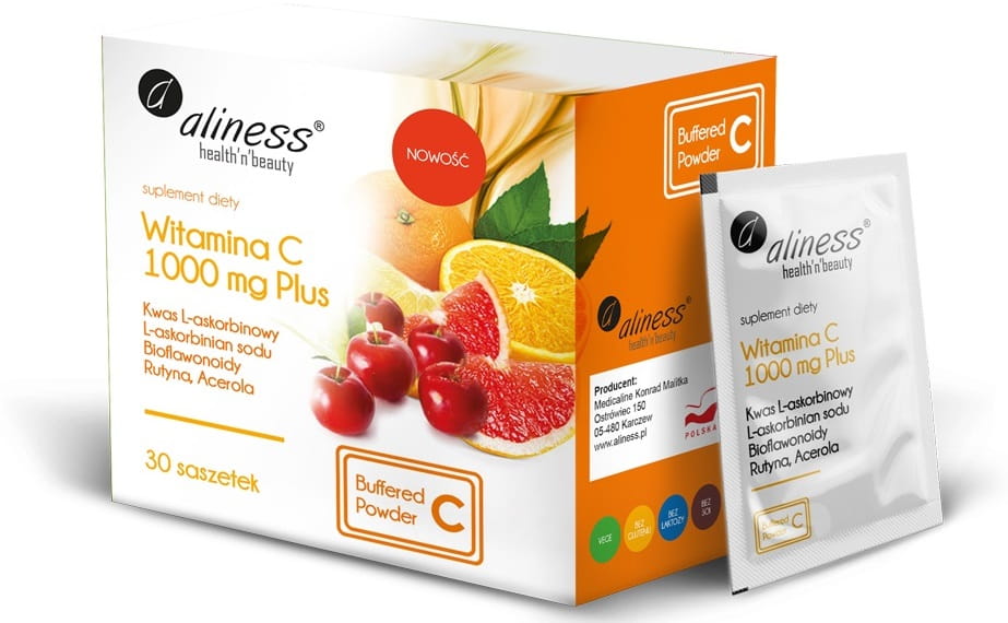 Aliness Witamina C 1000 mg PLUS - Odporność i Antyoksydacja w Saszetkach (30 szt.)