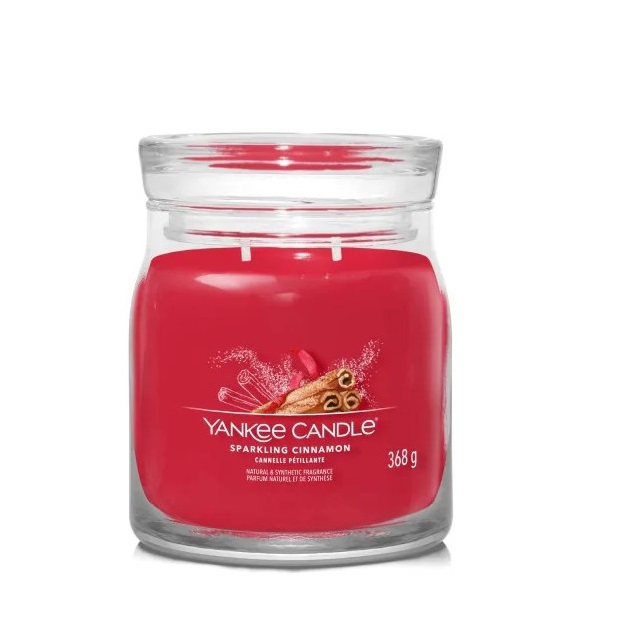 Signature Świeca w Średnim Słoiku z Dwoma Knotami Sparkling Cinnamon