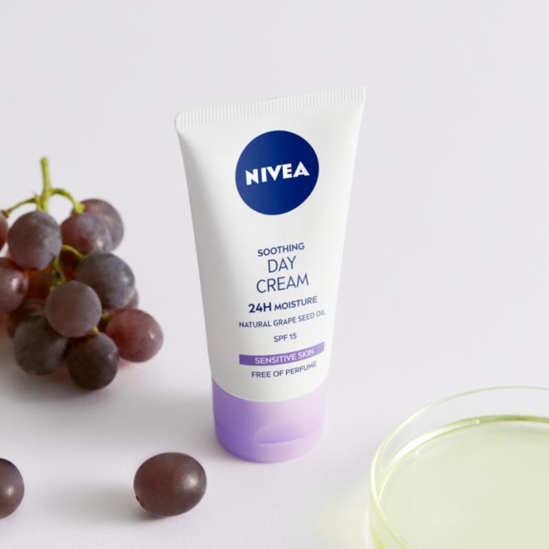 Дневной крем для лица Nivea 24H SPF 15, успокаивающий, увлажняющий, для чувствительной кожи, 50 мл — фото 5