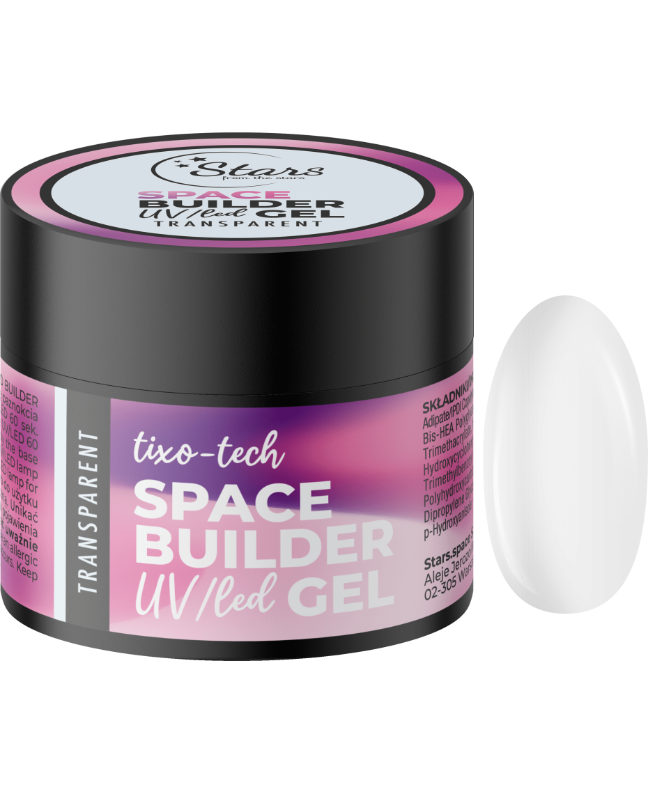 Space Builder UV/Led Gel Żel Budujący do Paznokci Transparent
