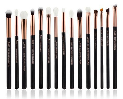 Zestaw 15 Pędzli do Oczu T157 Black/Rose Gold