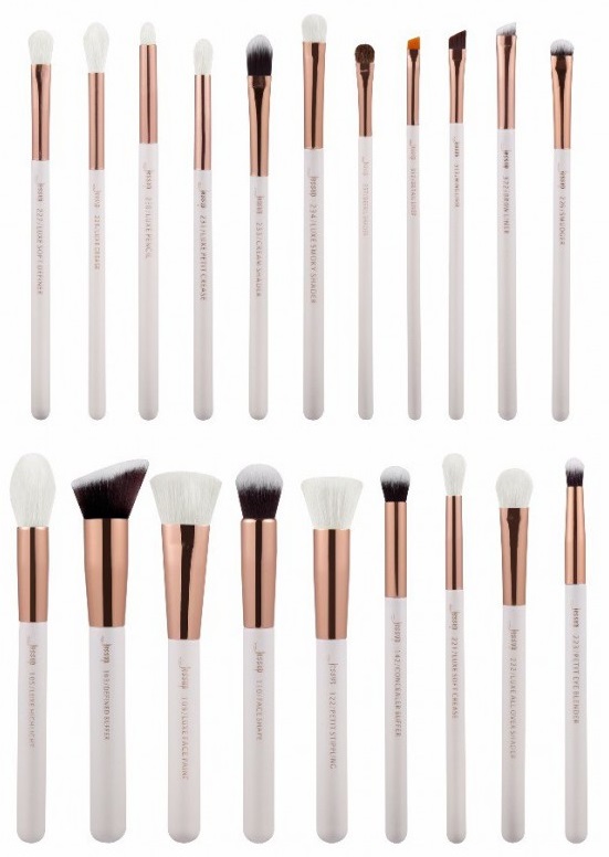 Zestaw 20 Pędzli do Makijażu T225 White/Rose Gold