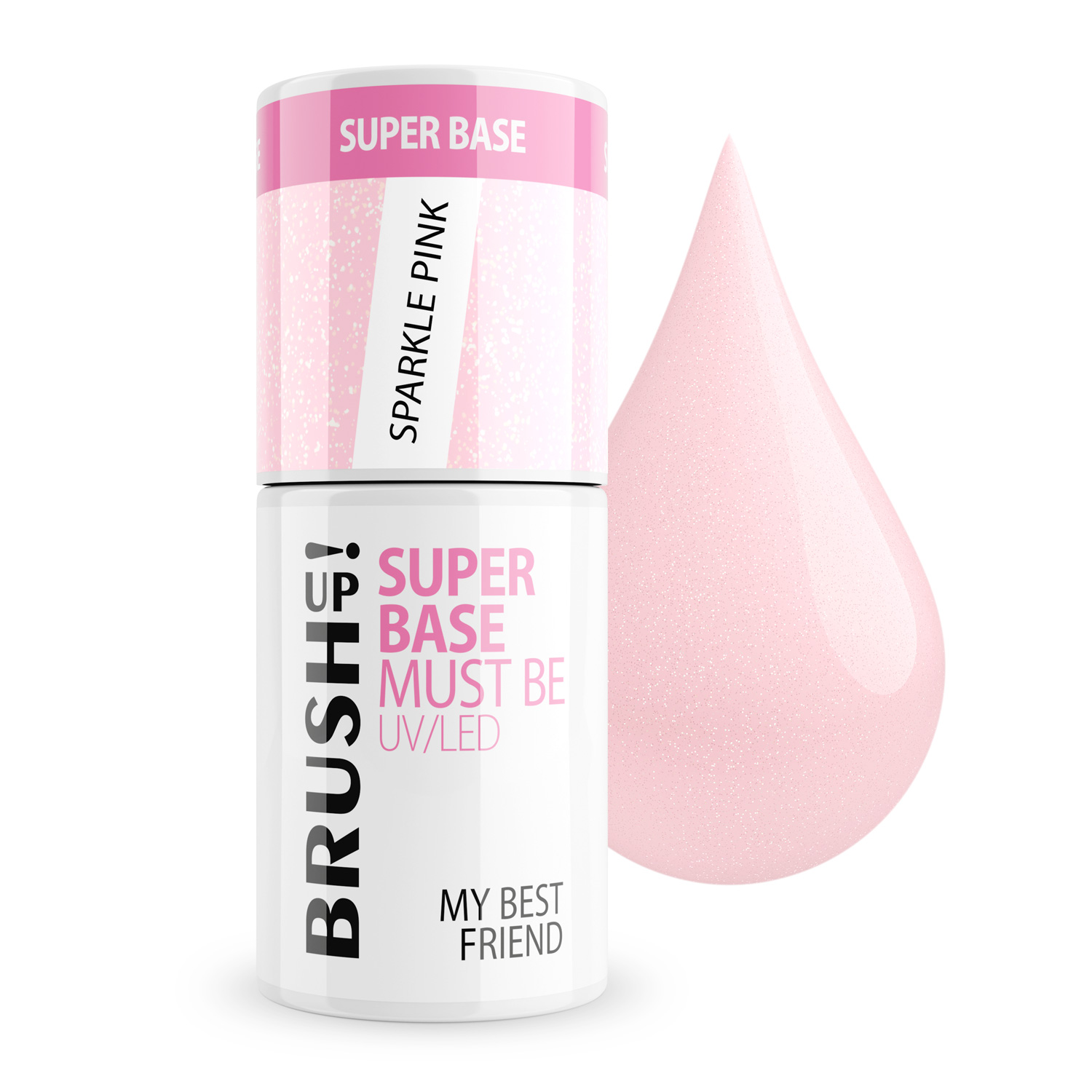 Baza Hybrodowa do Paznokci Super Base Must Be My Best Friend Sparkle Pink