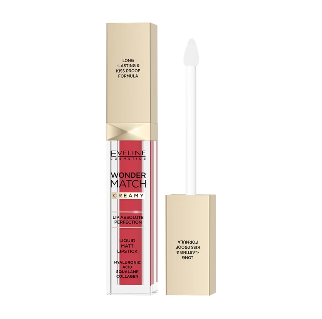 Eveline Wonder Match Creamy Matowa Pomadka w Płynie 06 Classic Red