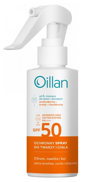 Ochronny Spray do Twarzy i Ciała z Filtrem SPF50+