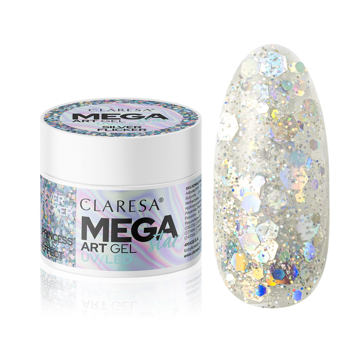 Żel do Zdobień Megastar Silver Flicker