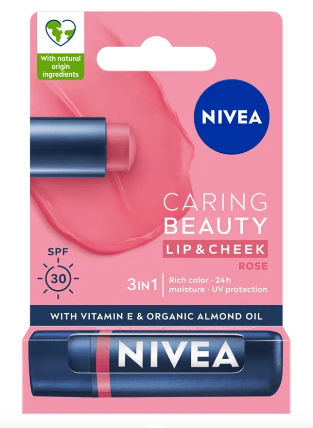 Pomadka do Ust Caring Beauty 3w1 Rose
