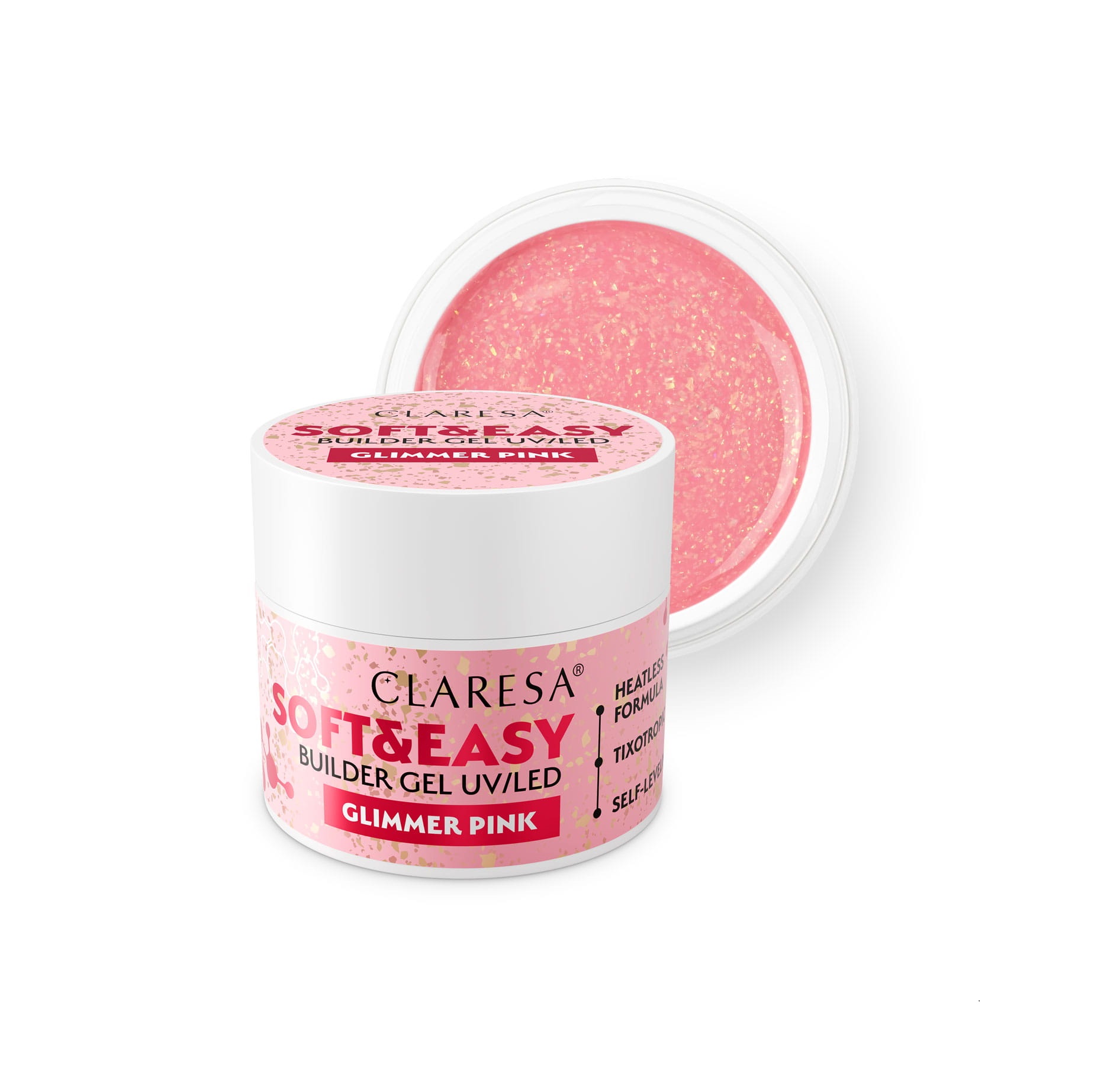 Żel Budujący Soft & Easy Glimmer Pink