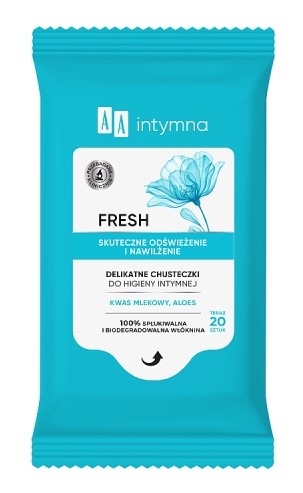 Intymna Fresh Delikatne Chusteczki do Higieny Intymnej