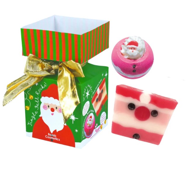 Jingle Bell Rocks! - Zestaw upominkowy w kształcie mini cukierka - Kula do kąpieli + Mydło