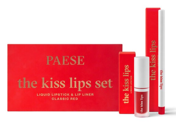 The Kiss Lips Set Zestaw Pomadka i Konturówka do Ust 06 Classic Red
