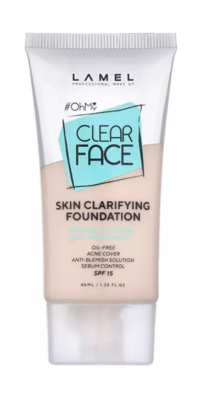 OhMy Clear Face podkład mocno kryjący do skóry problematycznej i przetłuszczającej się odcień 401