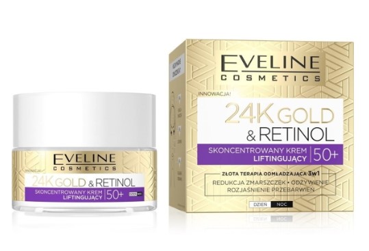 Eveline 24K Gold & Retinol Skoncentrowany Krem Liftingujący 50+