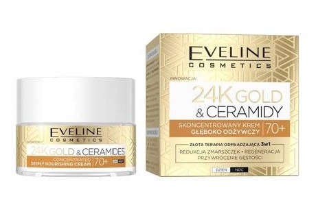 Eveline 24K Gold & Ceramidy Skoncentrowany Krem Głęboko Odżywczy 70+