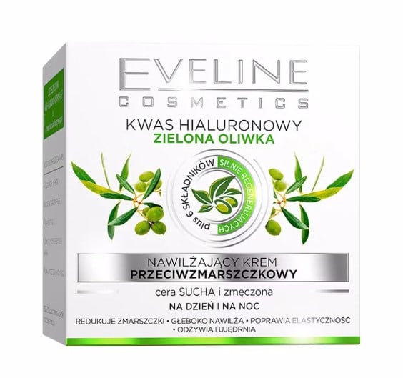 Eveline Hyaluronic Acid Green Olive Nawilżający Krem Przeciwzmarszczkowy