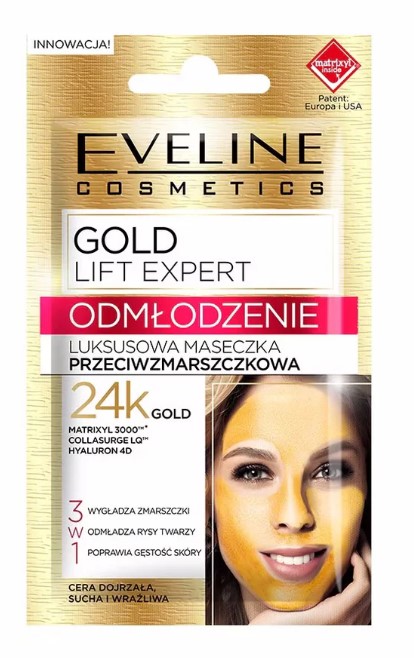Eveline Gold Lift Expert Luksusowa Maseczka Przeciwzmarszczkowa