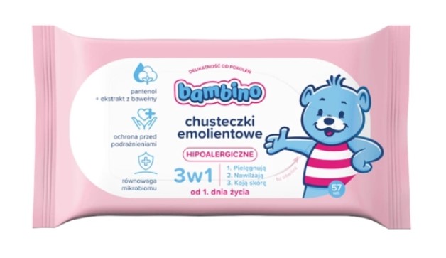 Chusteczki Emolientowe 3w1