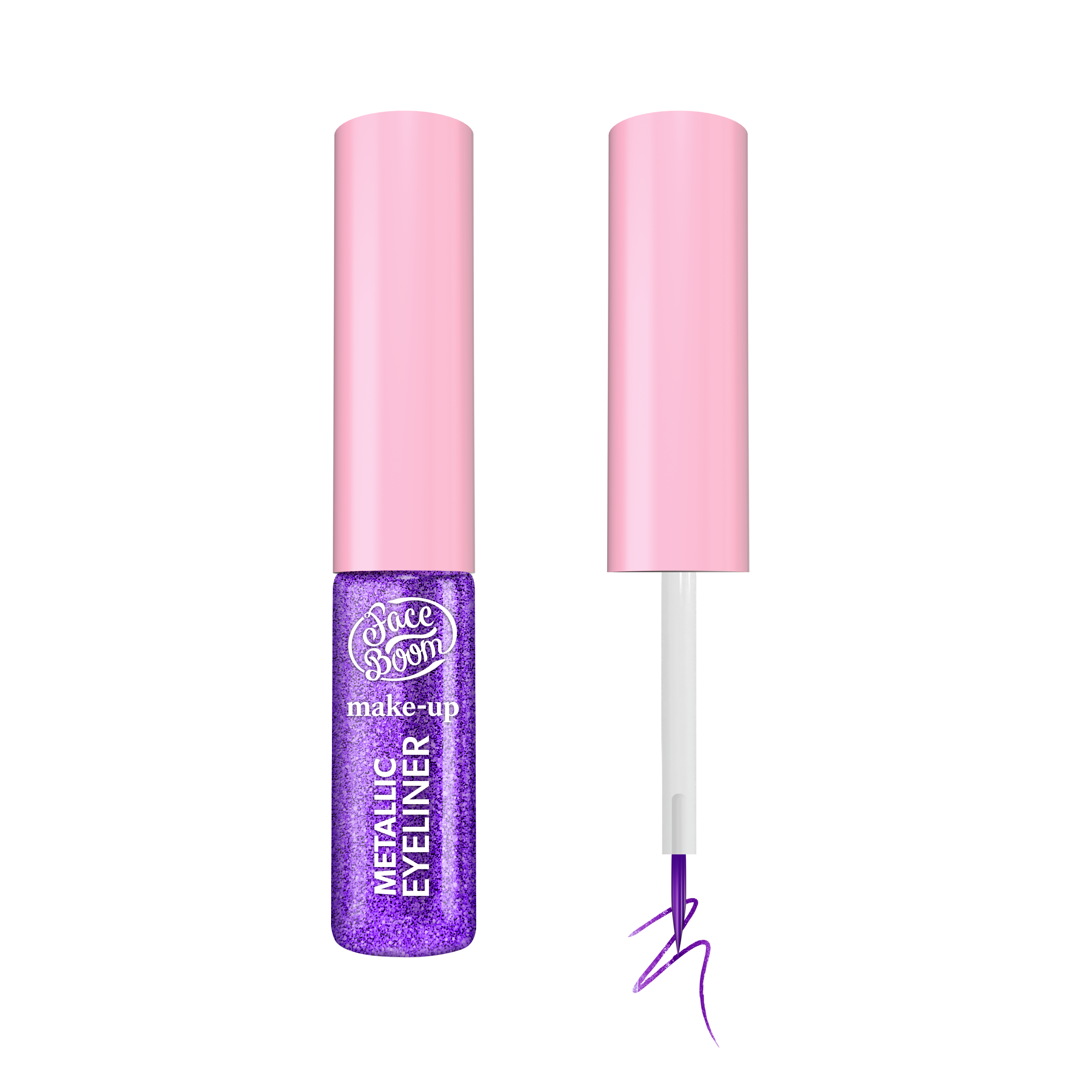 Metaliczny Eyeliner z Pędzelkiem 03 Violet Gleam