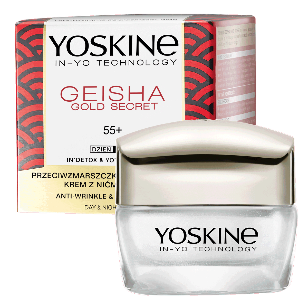 Geisha Gold Secret Przeciwzmarszczkowy Krem do Twarzy 55+ z Nićmi Jedwabiu