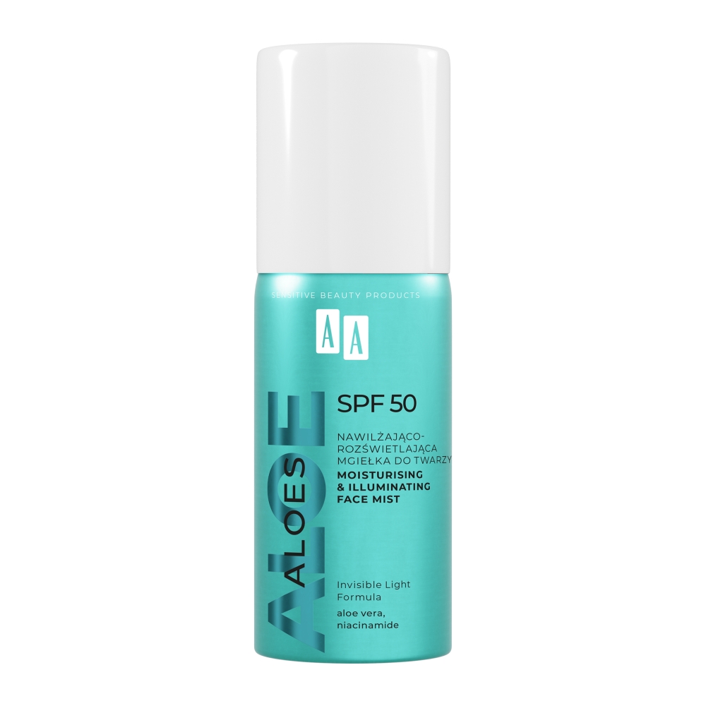 Aloes Nawilżająco-Rozświetlająca Mgiełka do Twarzy SPF50