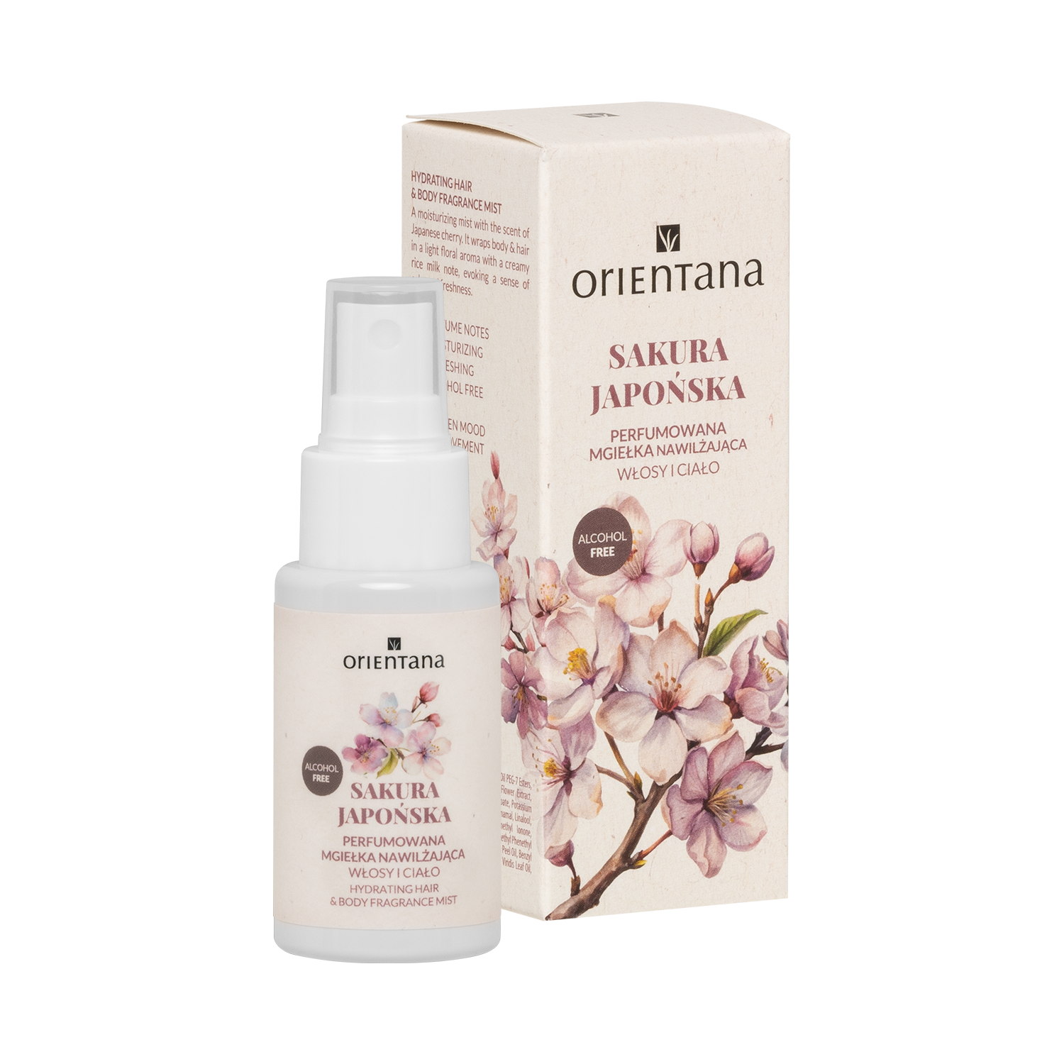 Sakura Japońska Perfumowana Mgiełka Nawilżająca do Ciała i Włosów