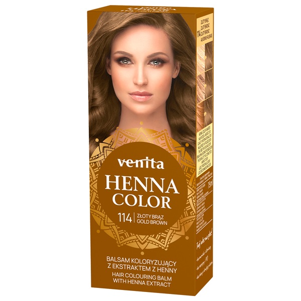 Henna Color Balsam Koloryzujący do Włosów z Ekstraktem z Henny 114 Złoty Brąz