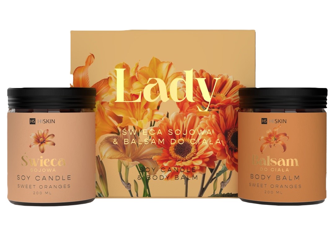 Zestaw Lady Sweet Orange Świeca Sojowa + Balsam do Ciała