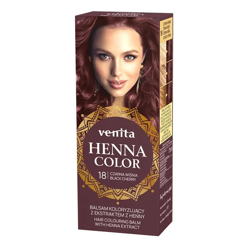 Henna Color Balsam Koloryzujący do Włosów z Ekstraktem z Henny 18 Czarna Wiśnia