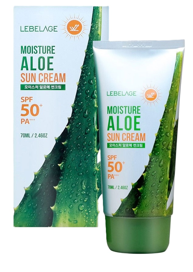 Lebelage Moisture Aloe Krem do Twarzy z Filtrem SPF50+ PA+++ i Ekstraktem z  Aloesu 70ml - sklep Cocolita