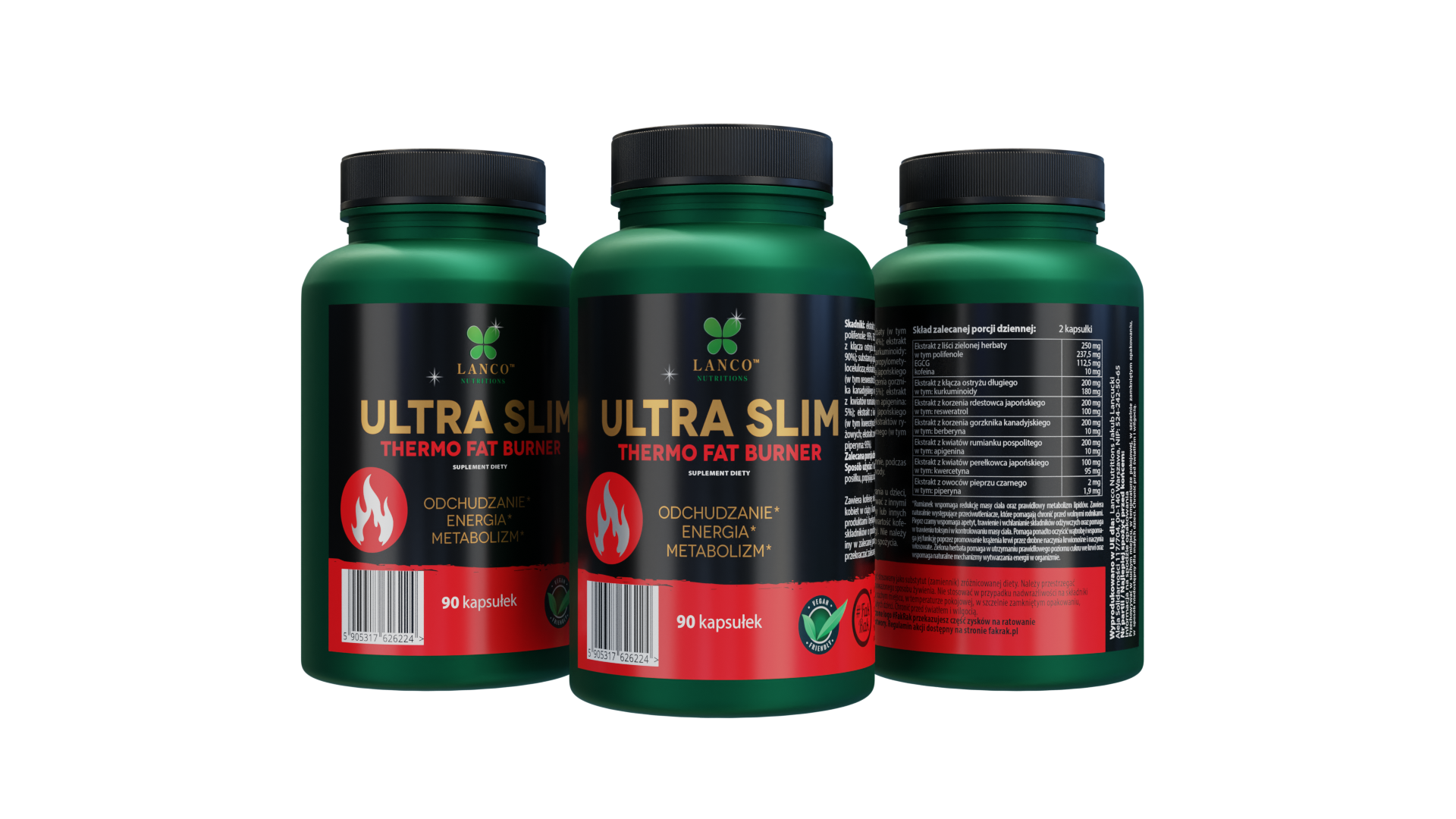 Жиросжигатель Lanco Nutritions Ultra Slim Thermo Fat Burner, с берберином, капсулы — фото 2