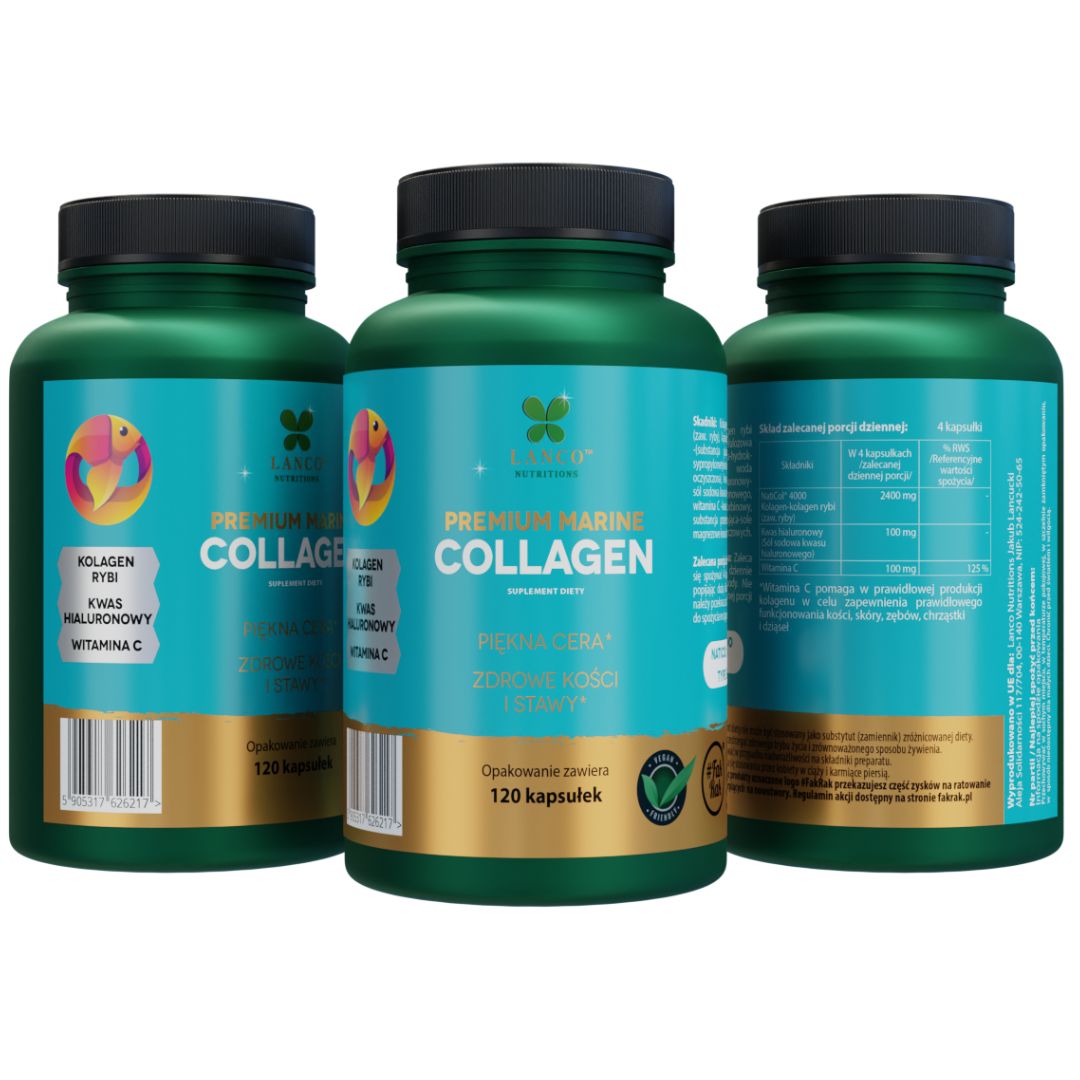 Коллаген морской Lanco Premium Marine Collagen Naticol, с гиалуроновой кислотой и витамином C, капсулы — фото 3
