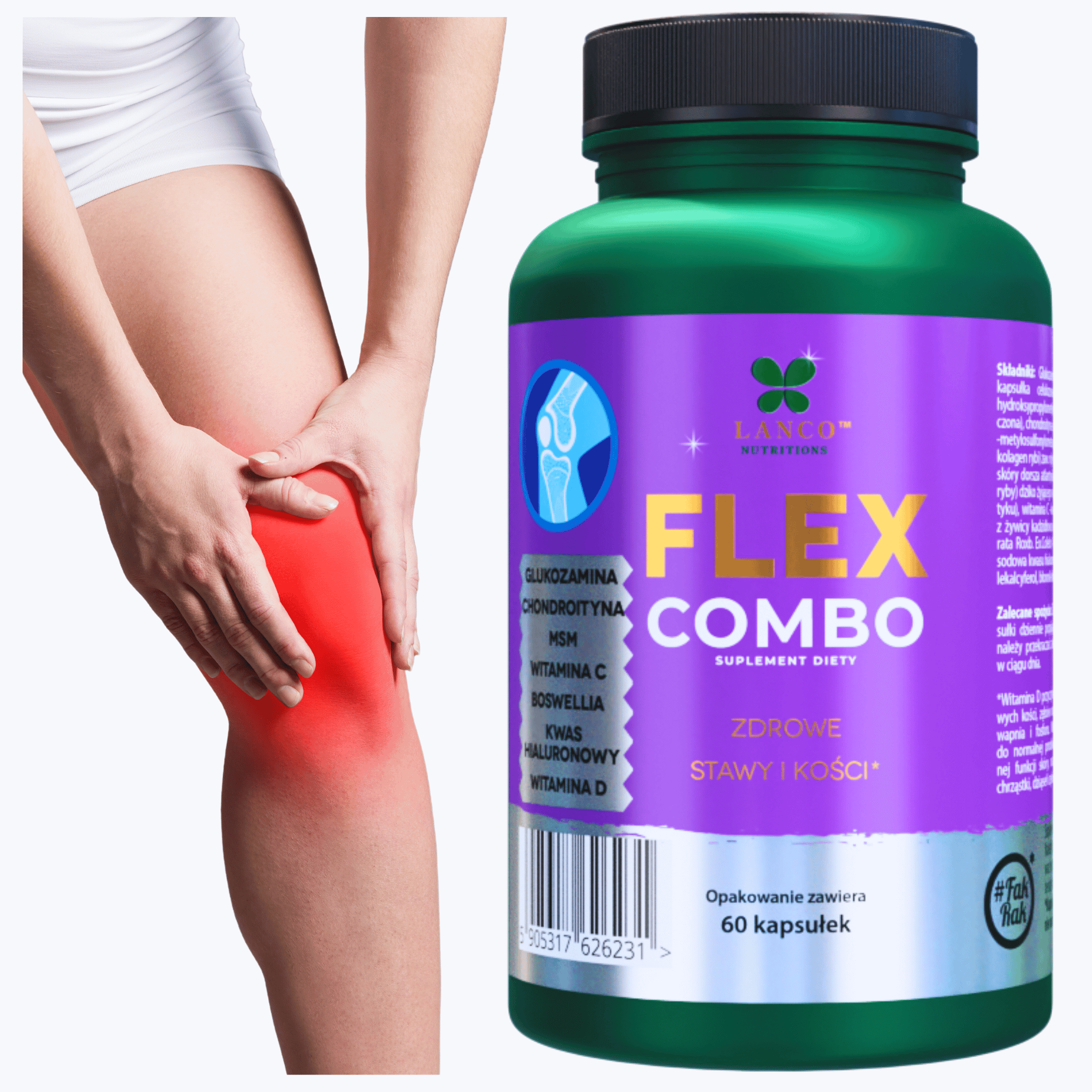 Комплекс для суставов Lanco Flex Combo с глюкозамином, хондроитином и MSM, капсулы — фото 2