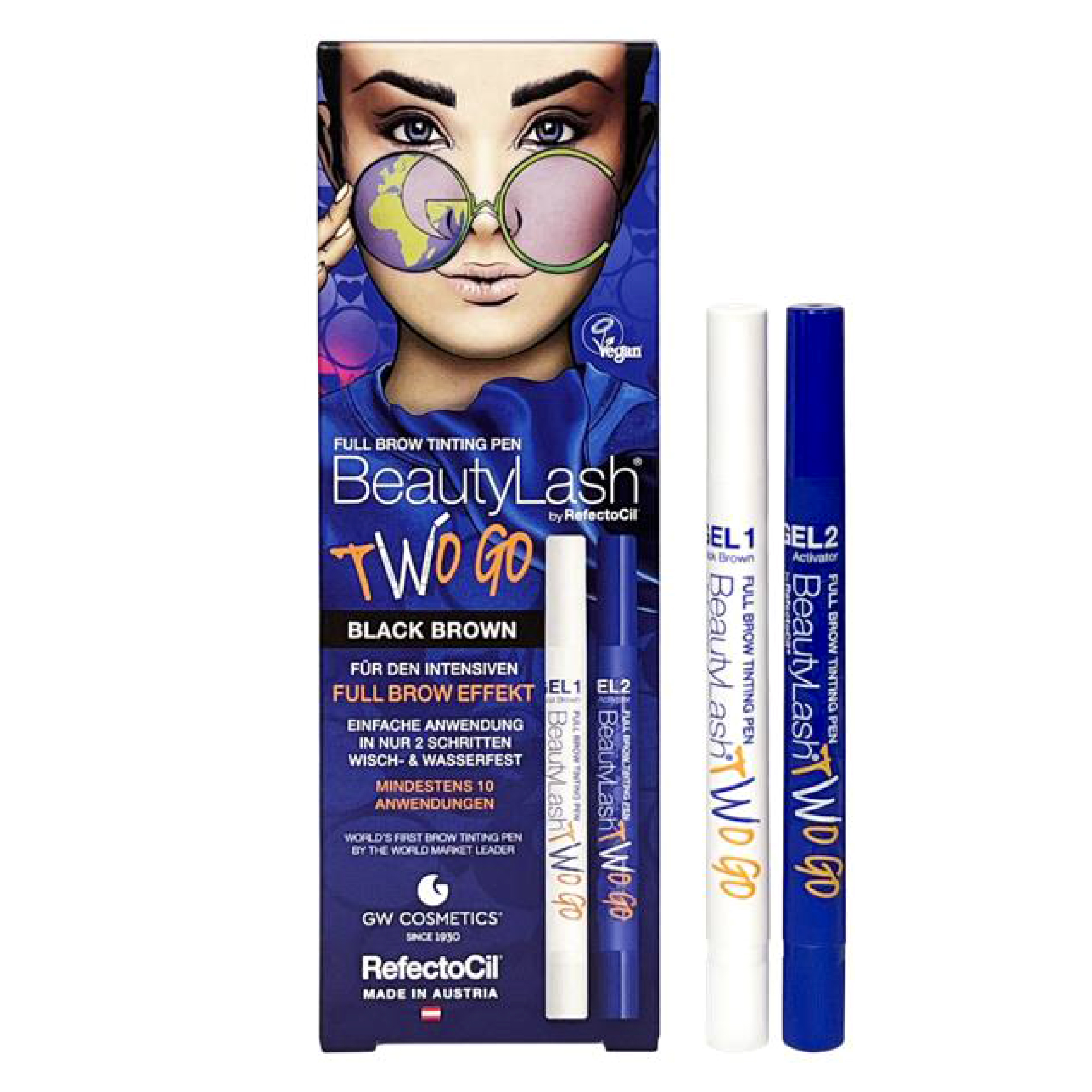 BeautyLash Two Go Zestaw do Koloryzacji Brwi w Formie Pisaków Black Brown