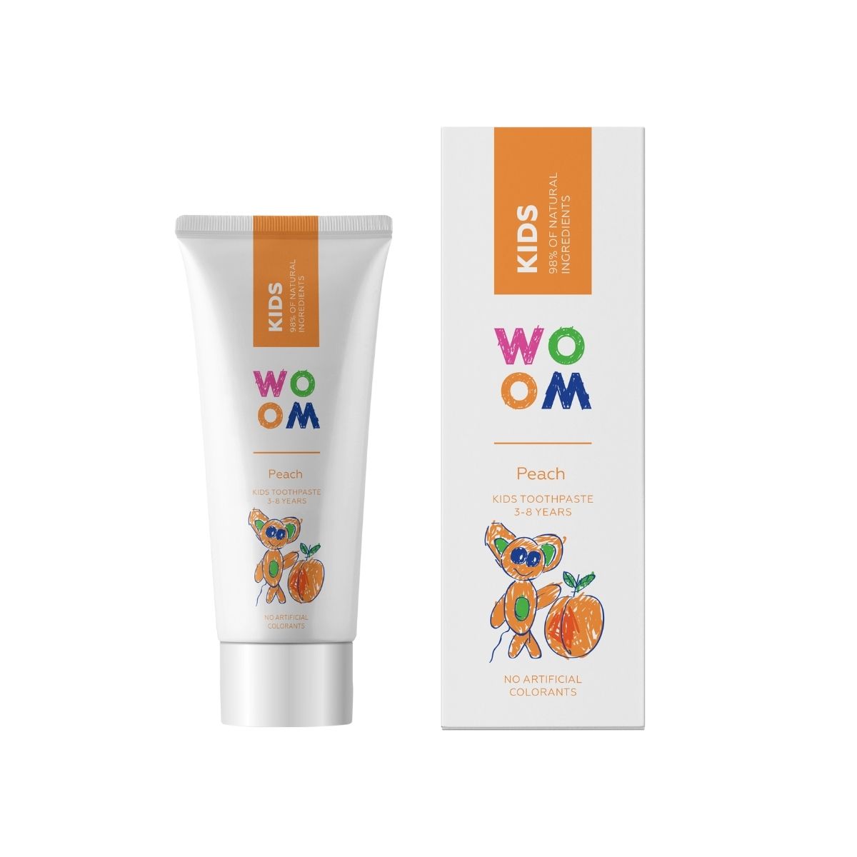 Kids Peach Pasta do Zębów dla Dzieci w Wieku 6-8 Lat o Brzoskwiniowym Smaku