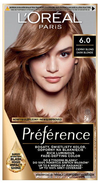 Preference Farba do Włosów 6.0 Ciemny Blond