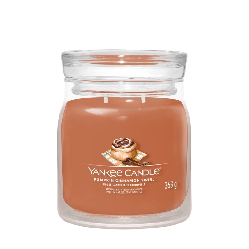 Świeca w Średnim Słoiku z Dwoma Knotami Pumpkin Cinnamon Swirl