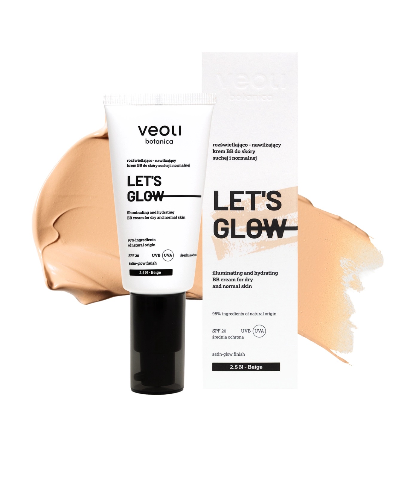 Let's Glow Rozświetlająco-Nawilżający Krem BB SPF20 2,5 N Beige
