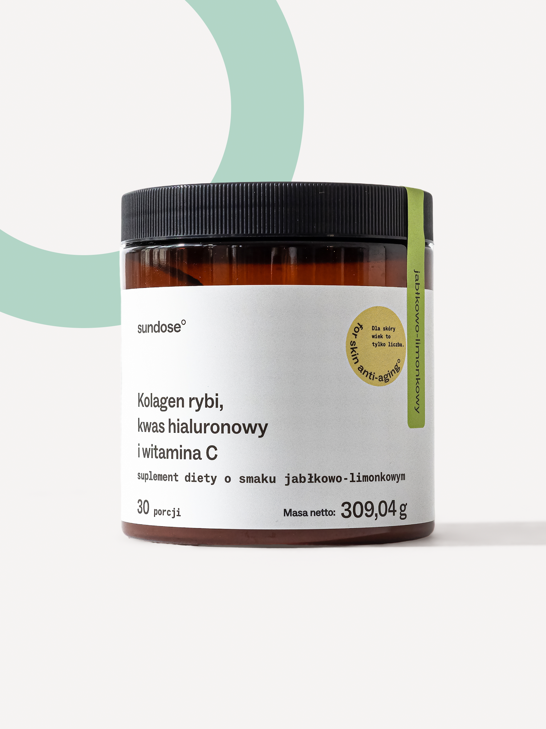 Коллаген Sundose For Skin Anti-Aging с гиалуроновой кислотой, яблоко и лайм, порошок, 309,04 г — фото 2