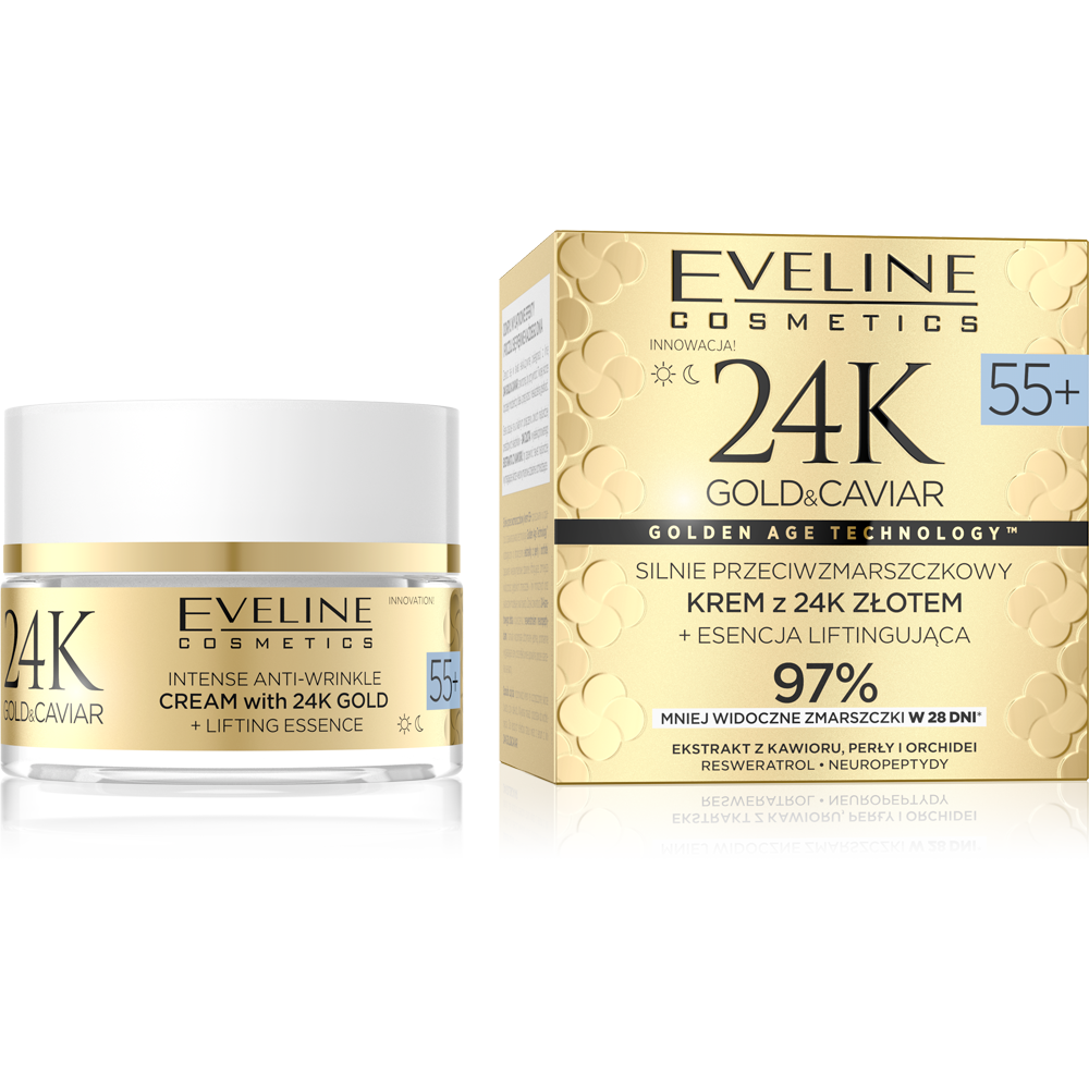 Eveline 24K Gold & Caviar Silnie Przeciwzmarszczkowy Krem 55+
