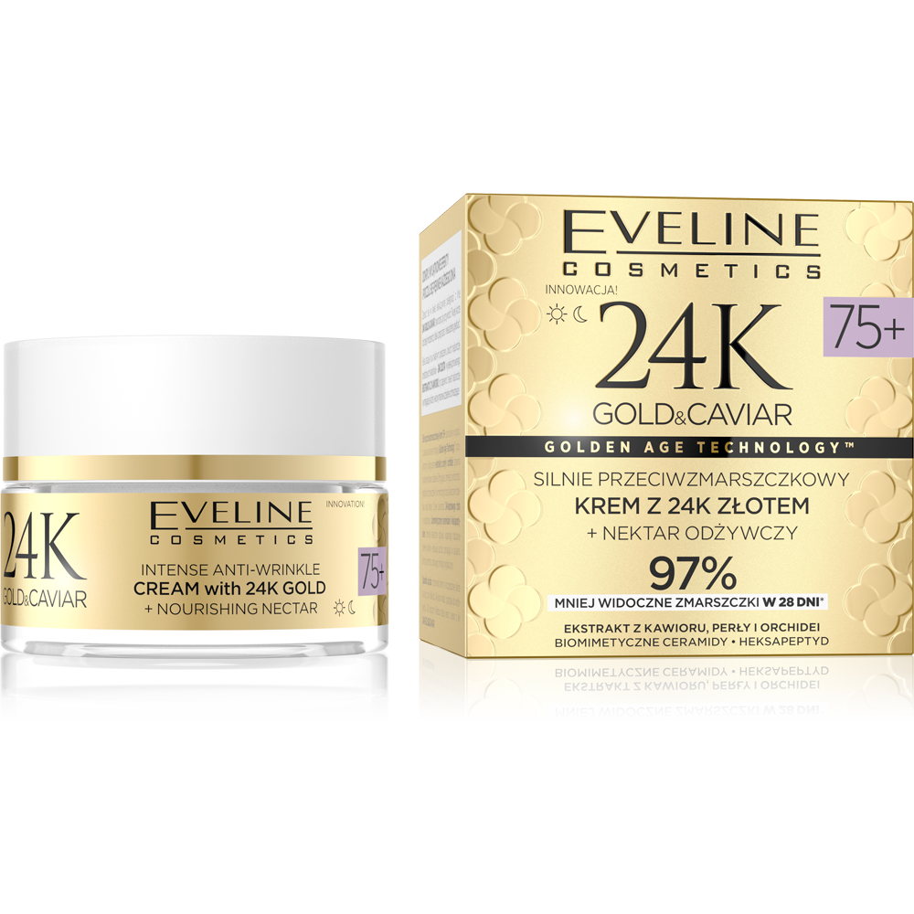 Eveline 24K Gold & Caviar Silnie Przeciwzmarszczkowy Krem 75+