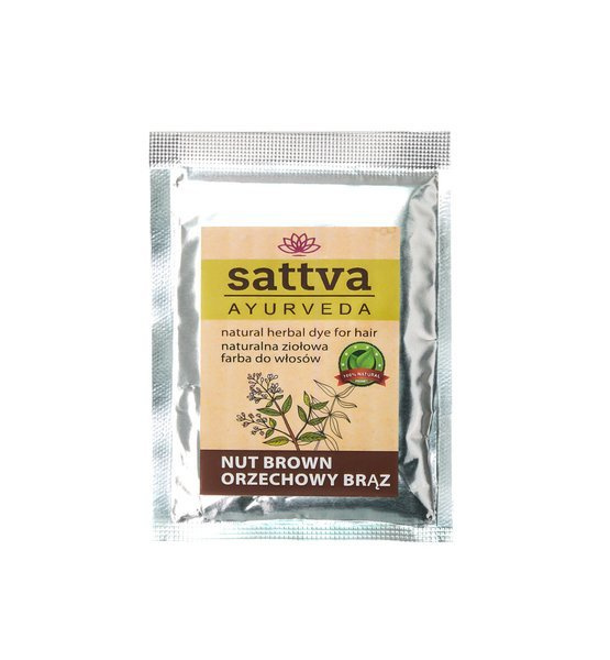 Ayurveda Naturalna Ziołowa Farba do Włosów Orzechowy Brąz