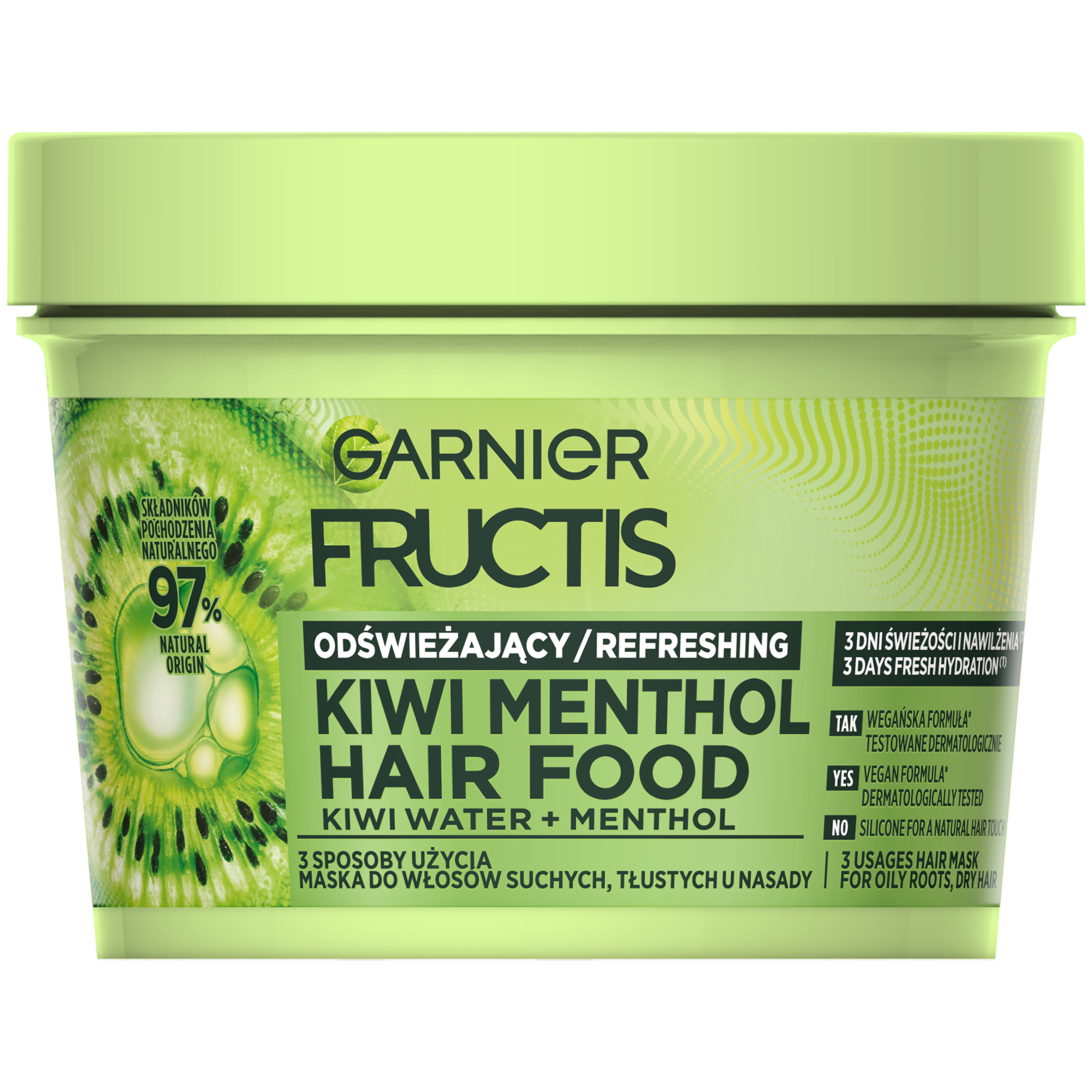 Garnier Fructis Odświeżająca Maska do Włosów Kiwi Menthol 400ml