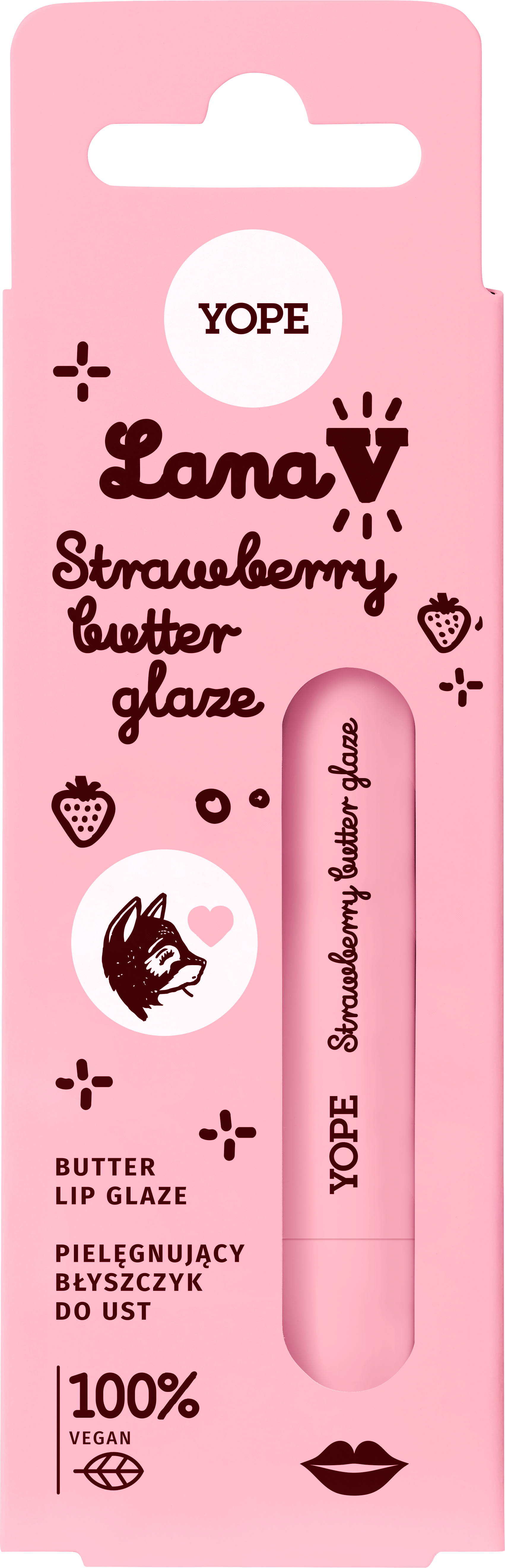 Lana V Pielęgnujący Błyszczyk do Ust Strawberry Butter Glaze
