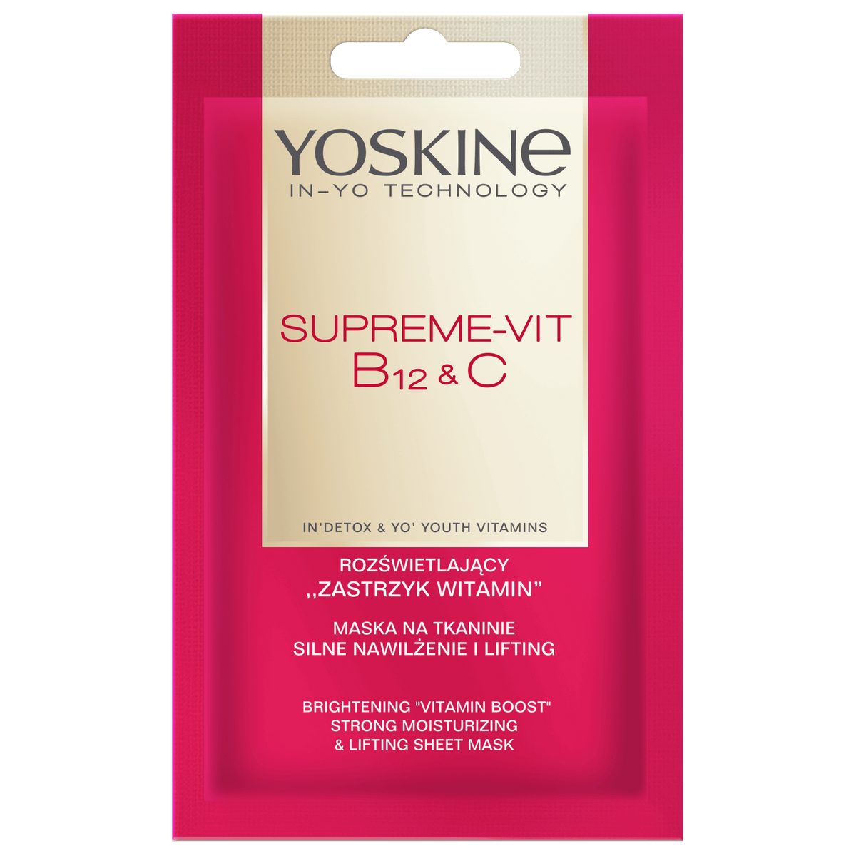 Supreme-Vit B12 & C Maska na Tkaninie Silne Nawilżenie i Lifting